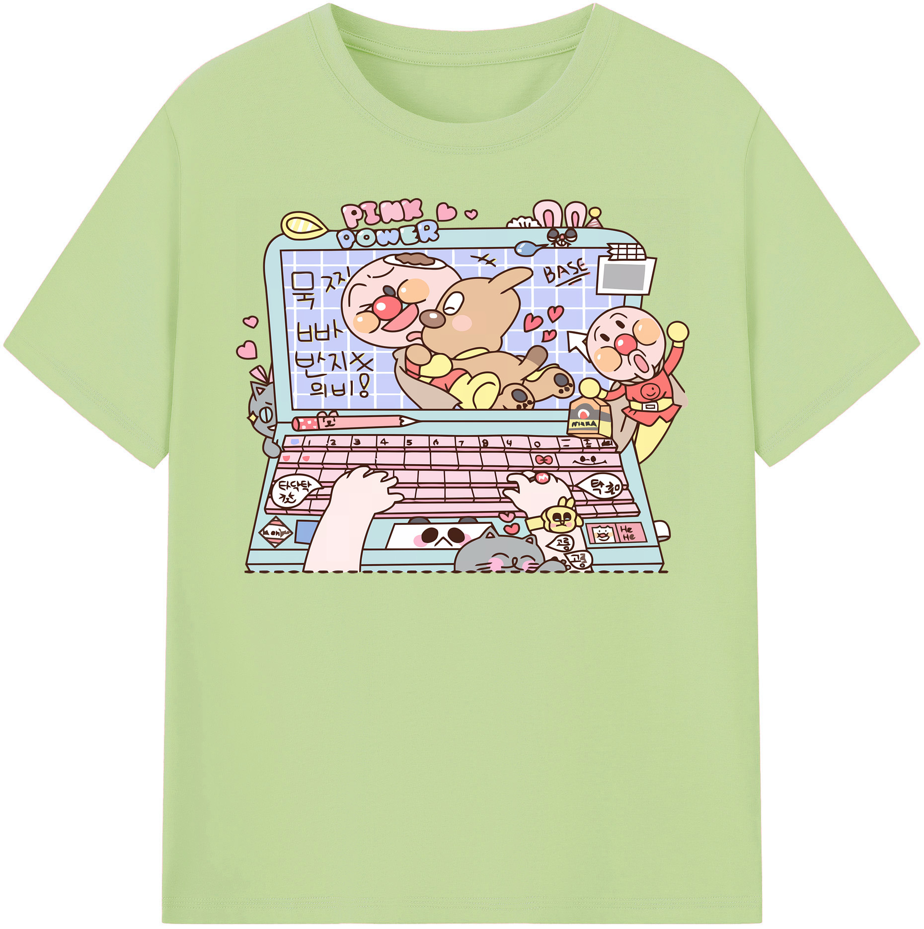 （画像用） アンパンマン Anpanman 綿100％半袖Tシャツ（フロントプリント）